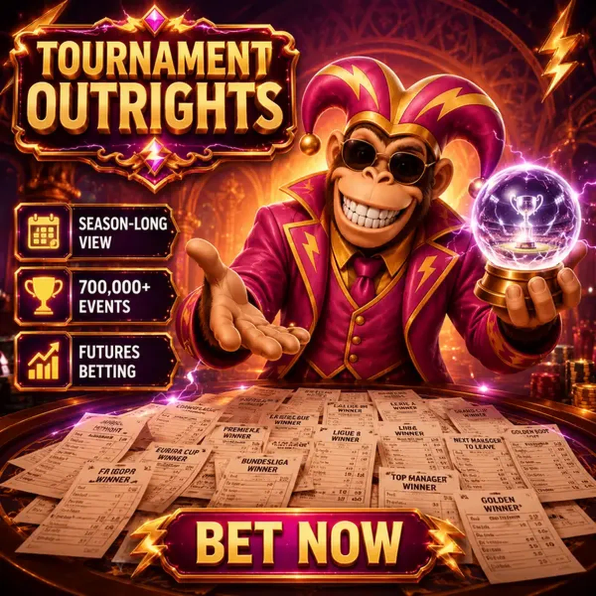 Bonus Kong tiene sfera di cristallo al paradiso delle scommesse sportive Season-Long Markets e Tournament Outrights